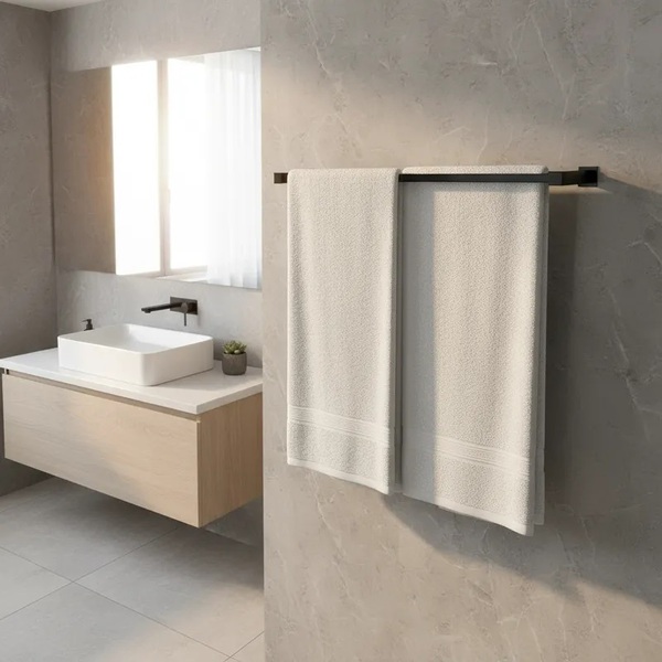 Porta Toalha Toalheiro Duplo De Banheiro Lavabo 60cm Aço Inox