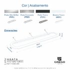 Porta Toalha Toalheiro Simples 65cm Aço Inox Escovado Agata