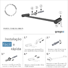 Porta Toalhas De Banho Kit 2 Peças Slim 510ls2 Grego Metal