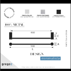 Porta Toalhas De Banho Kit 2 Peças Slim 510ls2 Grego Metal