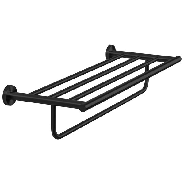 Porta Toalhas De Hotel Com Prateleira Inox (tarsila Preto)