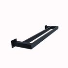 Porta Toalhas De Parede Jacaraipe Duplo 80cm Preto Inox 304