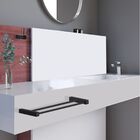 Porta Toalhas Duplo 30cm Para Banheiro Metal Preto Fosco Troia