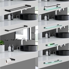 Porta Toalhas Duplo 50cm Para Banheiro Metal Preto Fosco Troia