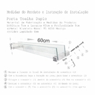 Porta Toalhas Duplo Em Vidro Vitralle 405vt Grego Metal