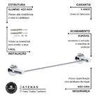 Porta Toalhas Toalheiro Banho 55cm Escovado Atenas