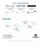 Porta Toalhas Toalheiro Banho 55cm Preto Fosco Atenas