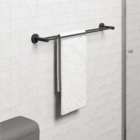 Porta Toalhas Toalheiro Duplo 65cm Preto Fosco Atenas