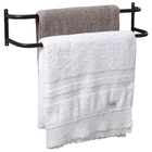 Porta Toalhas Toalheiro Duplo P/ Porta Ou Parede Preto 48cm