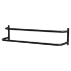 Porta Toalhas Toalheiro Duplo P/ Porta Ou Parede Preto 60cm