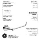 Porta Toalhas Toalheiro Rosto 45cm Alto Brilho Atenas