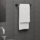 Porta Toalhas Toalheiro Rosto 45cm Preto Fosco Atenas