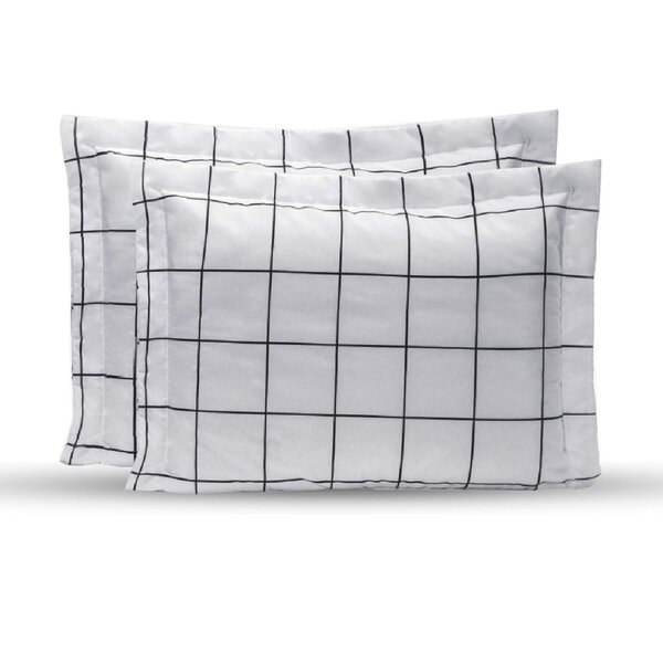 Porta Travesseiro 2 Peças Tecido Percal 180 Fios Atual Quadri