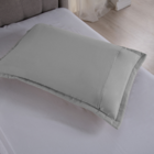 Porta Travesseiro 300 Fios Matelado Cinza 70x50cm