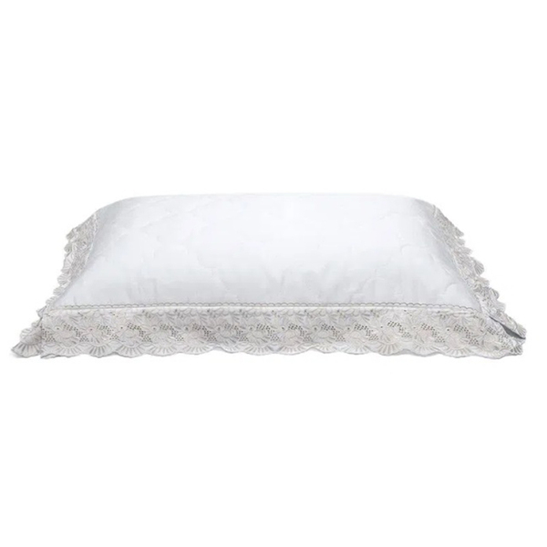 Porta Travesseiro Buettner Percal 300 Fios C- Renda Estela 50