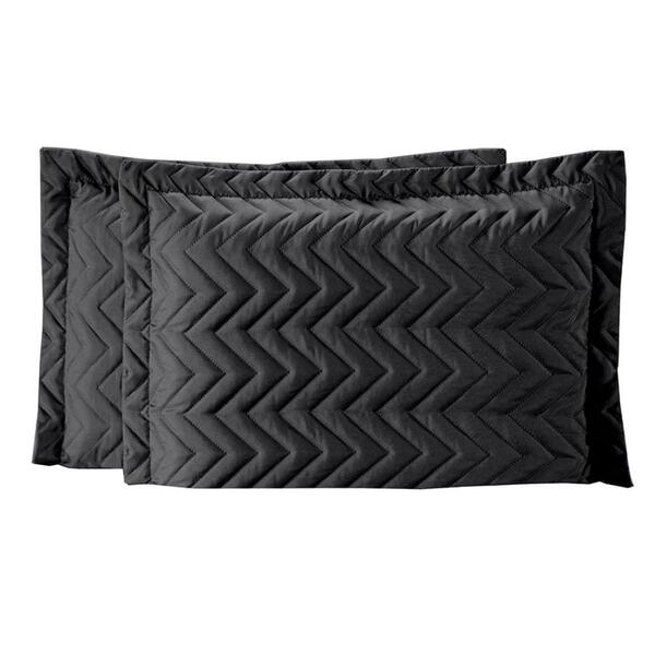 Porta Travesseiro Chevron 2 Peças - Preto