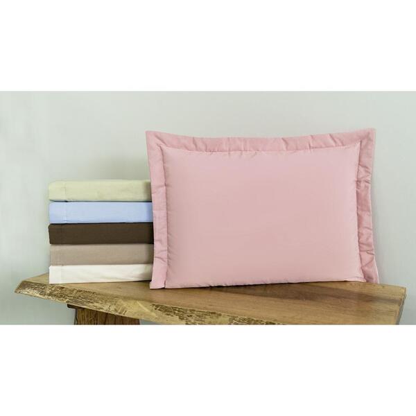 Porta Travesseiro Liso Percal Com Aba Americana Rosê