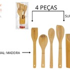 Porta Utensílios De Cozinha Bambu C Colher De Pau Espátulas