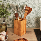 Porta Utensílios Quadrado Bambu Delinia