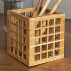 Porta Utensílios Vazado De Bambu 13cm - Oikos Natural U