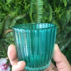 Porta Vela Agar Em Vidro D7xa7,5cm Cor Turquesa