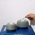 Porta Vela Cerâmica Lydia - Azul