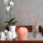 Porta Vela Com Aroma Terapêutica Sal Rosa Himalaia