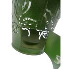 Porta Vela De Jardim Base Metal Flor Borboleta Casinha Verde