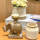 Porta Vela De Poliresina Elefante 16x17cm