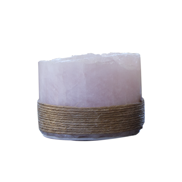 Porta Vela De Quartzo Rosa - 10cm
