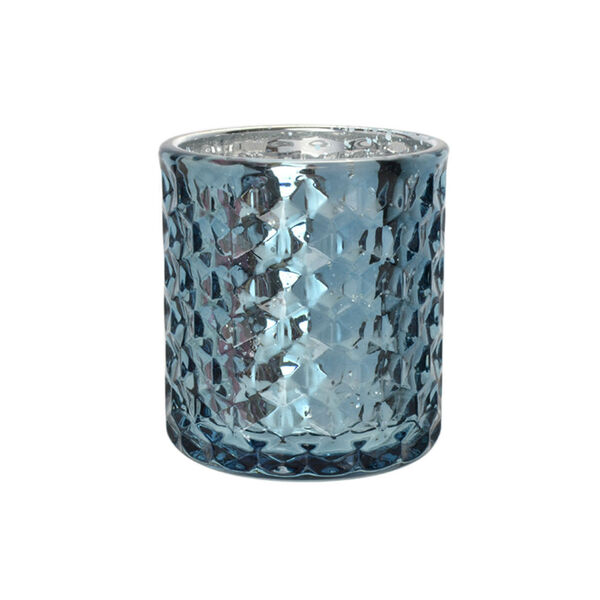 Porta Vela Diamond Em Vidro L'hermitage Metálico Azul