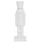 Porta Vela para Mesa Porcelana Branco e Ouro 26x8,5x8,8cm Cromus