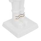 Porta Vela para Mesa Porcelana Branco e Ouro 26x8,5x8,8cm Cromus