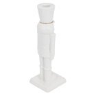 Porta Vela para Mesa Porcelana Branco e Ouro 26x8,5x8,8cm Cromus