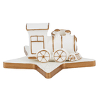 Porta Vela para Mesa Porcelana Branco e Ouro 6x13x13cm Cromus