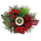 Porta Vela para Mesa Plástico Verde e Vermelho 9x12,5x12,5cm Cromus