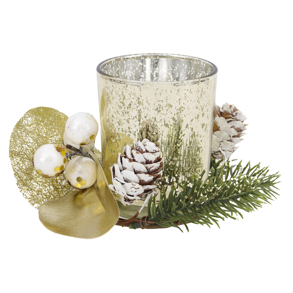 Porta Vela para Mesa Vidro Plástico Vermelho 7x10,5cm Cromus