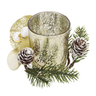 Porta Vela para Mesa Vidro Plástico Vermelho 7x10,5cm Cromus