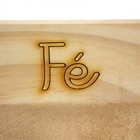 Porta Vela Quadrado Natal Fé Madeira E Dourado 7 Cm - Indo De