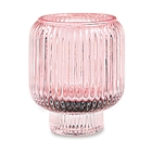 Porta-velas Rosa Em Vidro