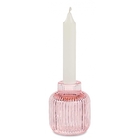 Porta-velas Rosa Em Vidro