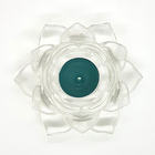 Porta Velas Vidro Flor De Lótus Enfeite Vidro Transparente