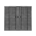 Porta de Correr Veneziana 6 Folhas Alumínio Pintado Cinza Sob Medida Linha 25 OGB Esquadrias