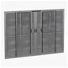 Porta de Correr Veneziana 6 Folhas Alumínio Pintado Cinza com Tela Mosquiteira Sob Medida Linha 25 OGB Esquadrias