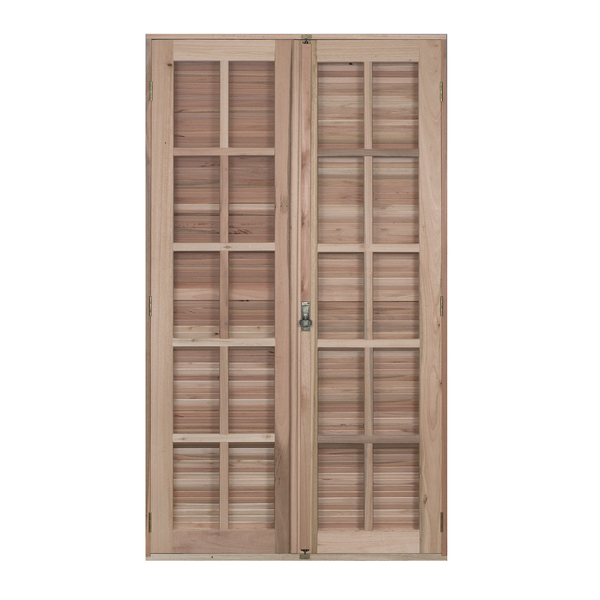 Porta com Veneziana de Abrir Eucalipto 213x14cm Ambos os Lados Rondosul
