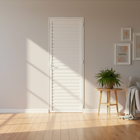 Porta Veneziana de Giro 1 Folha Alumínio Pintado Branco 2,10x0,60m Lado Direito Linha Slim Líder