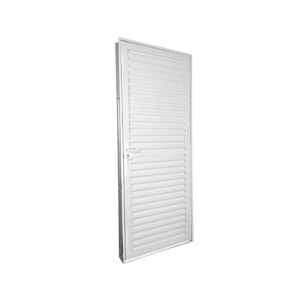 Porta Veneziana de Giro Direito 1 Folha Alumínio Pintado Branco 2,15x0,75m Stander CRV