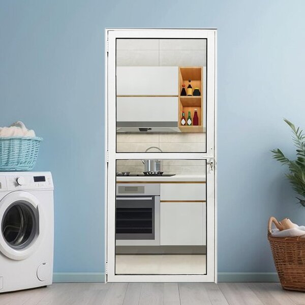 Porta Visione De Alumínio 210x80  Abertura Esquerda Branco