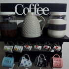 Porta Xícaras Com Prateleira 14 Cm Cor Preto Rústico