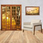 Portal Correr Quadriculado 4 Folhas Itauba Reto Com Fechadura